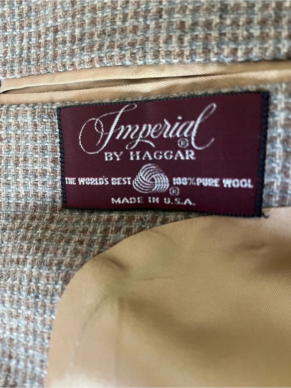 IMPERIAL by HAGGAR | Vintage 100% Wool Tweed Sport Coat Blazer 38S USA